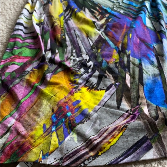 Cartise Colorful Abstract Asymmetrical Shoulder Dress size 4 - Picture 15 of 16